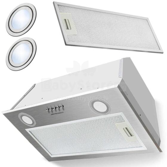 Virtuvinis po spintelėmis montuojamas gaubtas 60 cm Inox BE-50