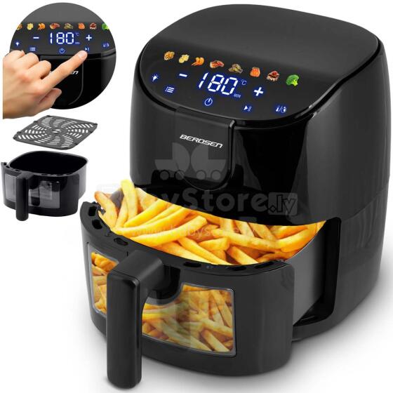 Be aliejaus keptuvė Oro keptuvė 4l Berdsen 1500W BD-658 juoda