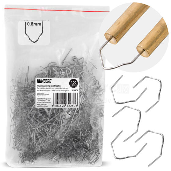 Plastiko suvirinimo segtukai 100 vnt. D tipo Humberg