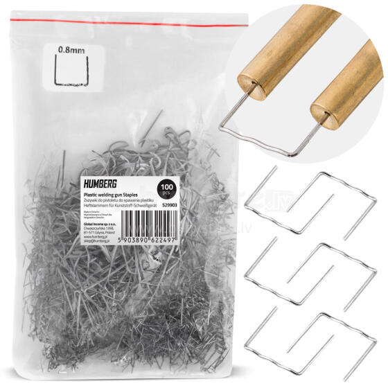 Plastiko suvirinimo segtukai 100 vnt. Tipas C Humberg