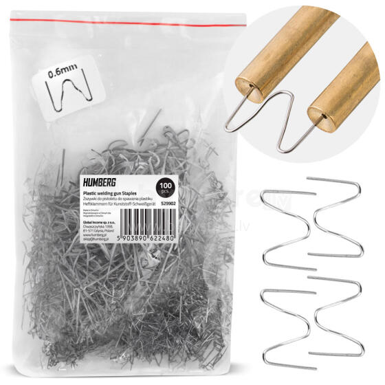 Plastiko suvirinimo segtukai 100 vnt. Tipas B Humberg