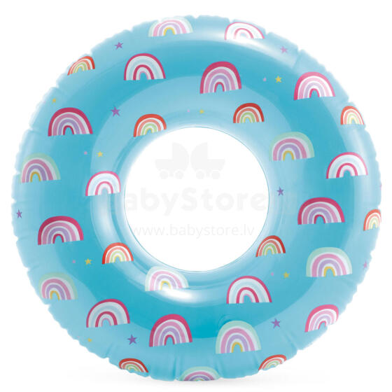Vaivorykštės plaukimo žiedas 81 cm INTEX 59259