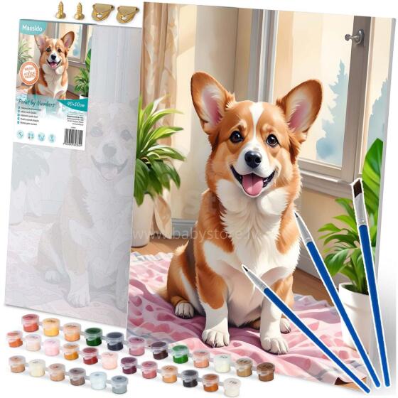 Paveikslas pagal numerius 40x50 cm Massido Corgi šuo