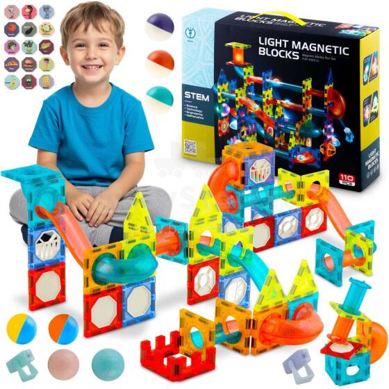 Magnetiniai blokai su apšvietimu RK-763 Ricokids