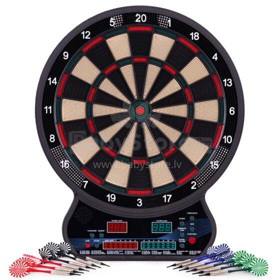 Elektroninė darto lenta, žaidimas su strėlėmis, LCD ekranas 42 cm, 27 žaidimų, 12 strėlių rinkinys