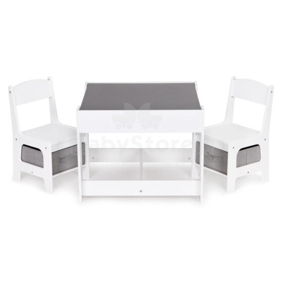 Vaikų baldų komplektas: medinis stalas + 2 ECOTOYS kėdės