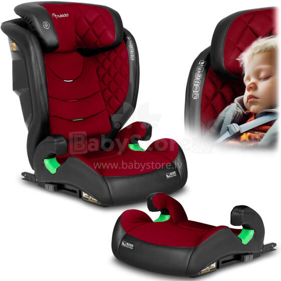 Nukido Louis automobilinė kėdutė juoda-raudona 15-36 kg ISOFIX