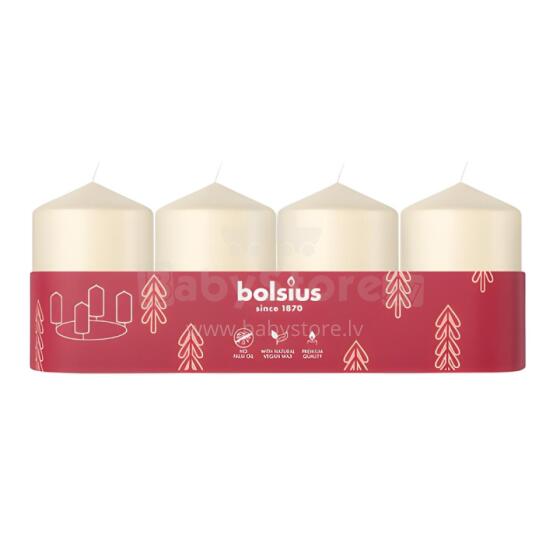 Candle cylinder 4 pcs. &Oslash;60x40mm cream color
