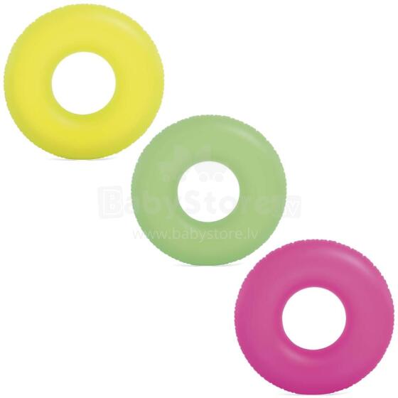Neoninis plaukimo žiedas 91 cm - 3 spalvos INTEX 59262 geltonas