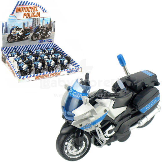 MOTOCYKL METALOWY POLICJA ŚWIATŁO DŹWIĘK