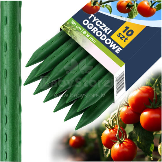Augalų kuoliukai 180 cm ploni PL-940 žali 10 vnt.