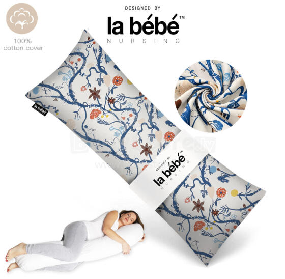 „La Bebe ™“ lengvoji motinystės pagalvė Art. 50608147 Nordic Branches. Daugiafunkcinė miego pagalvė 135 x 50 cm