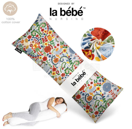 „La Bebe ™“ lengvoji motinystės pagalvė Art. 60608156 Nordic Bloom. Daugiafunkcinė miego pagalvė 135 x 50 cm