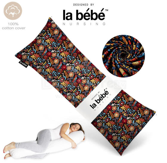 „La Bebe ™“ lengvoji motinystės pagalvė Art. 40579838 Nordic Florals. Daugiafunkcinė miego pagalvė 135 x 50 cm