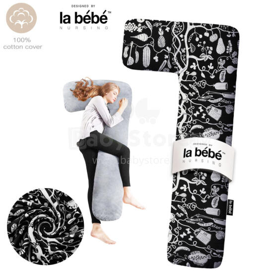 La Bebe ™ minkštos pagalvėlės Art. 20608144 Nordic Night. medvilnės slaugos nėščios nėščios pasagos pagalvė su užvalkalu [2 užvalkalai], 180 cm