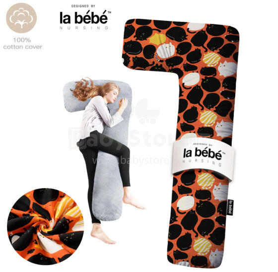 La Bebe ™ minkštos pagalvėlės Art. 30579834 Nordic Cats. medvilnės slaugos nėščios nėščios pasagos pagalvė su užvalkalu [2 užvalkalai], 180 cm