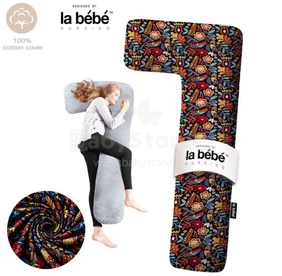 La Bebe ™ minkštos pagalvėlės Art. 40579838 Nordic Florals. medvilnės slaugos nėščios nėščios pasagos pagalvė su užvalkalu [2 užvalkalai], 180 cm