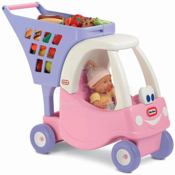 Cozy Coupe apsipirkimo vežimėlis vaikams Little Tikes rožinis