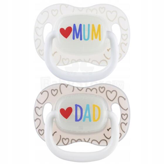 CANPOL 34/939 Silikoninis raminantis čiulptukas simetrinis 0-6m LoveMum&Dad 2 vnt.