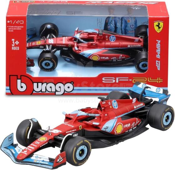 „Bburago F1 Ferrari SF-24 Miami GP 2024“ #16 Charles Leclerc modelis 1:43 art.277047