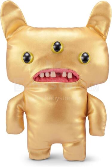 „Fuggler Gold Fuggs“ 22 cm pliušinis žaislas (Reeko - visiškai auksinis), kurį pagamino ZURU - juokingas bjaurus monstras, minkštas žaislas su žmogaus formos dantimis