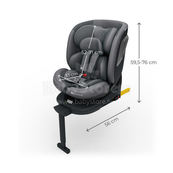 KINDERKRAFT Automobilinė kėdutė I-360 2 PLUS i-Size Pilka