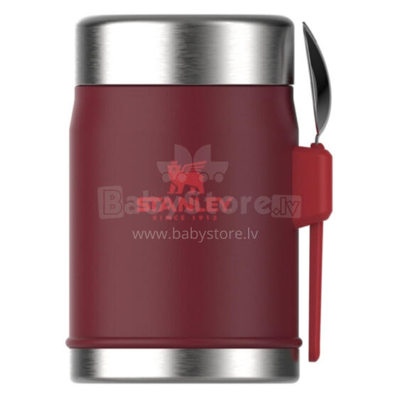 Termosas maistui &bdquo;The Legendary Food Jar + Spork&ldquo; 0,4 l, tamsiai raudonas