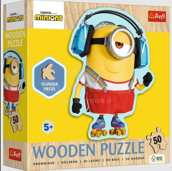 Dėlionė - "50 Dėlionių Medinės Kontūrinės - Šalti Minionai" Trefl 20239