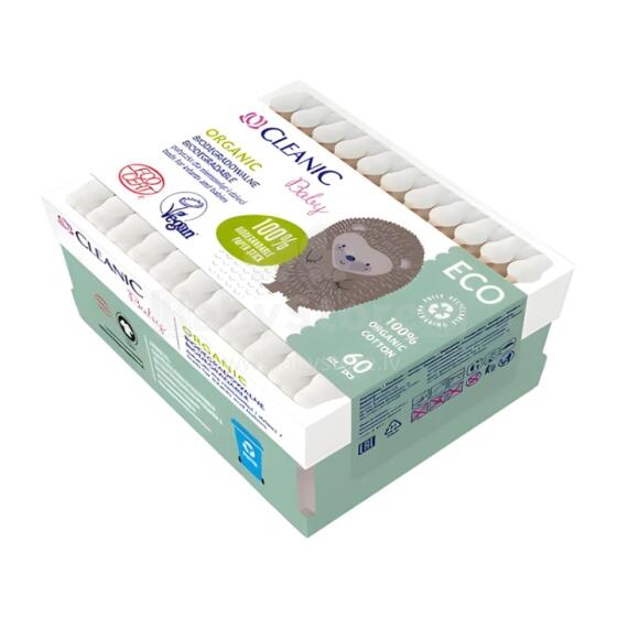 Vatos įklotai kūdikiams &bdquo;Cleanic Baby Eco&ldquo; 60 vnt. popierinėje pakuotėje