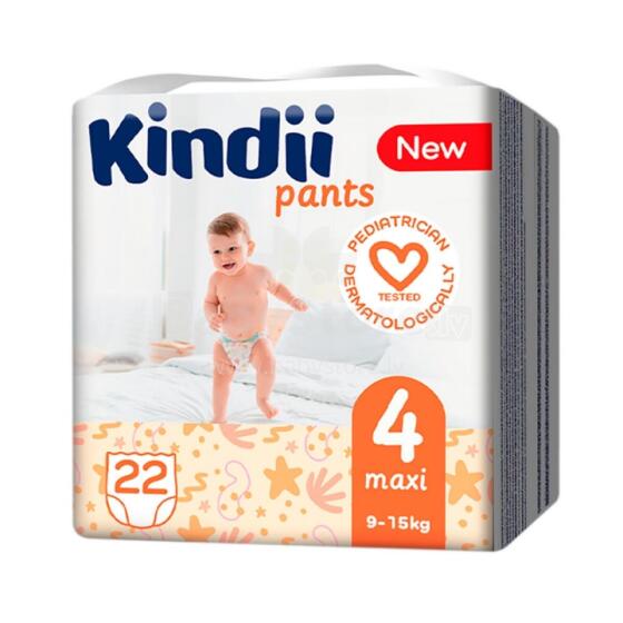 Sauskelnės Kindii maxi, 4 dydis (9-15 kg), 22 vnt.