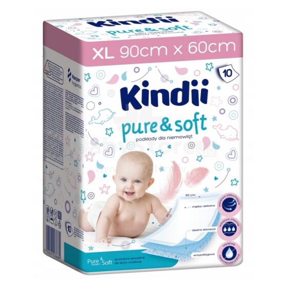 Kūdikių paklodės Kindii Pure&amp;amp; Sof 10 vnt. 60x90cm
