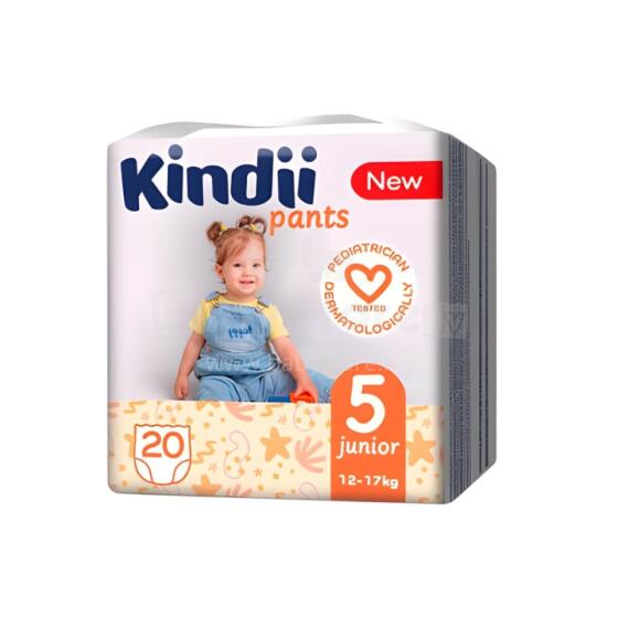 Sauskelnės &bdquo;Kindii junior&ldquo;, 5 dydis (12-17 kg), 20 vnt.