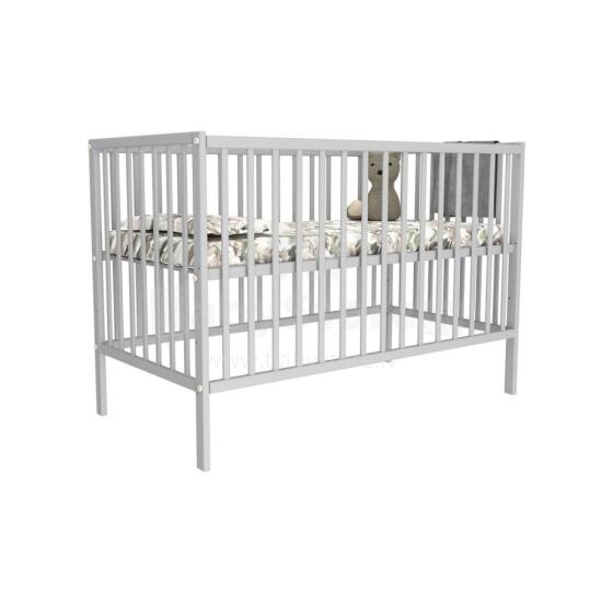 Bocian Baby Cot Magda 120x60 Art.280152 Grey  Laste puidust võrevoodi 120x60 cm