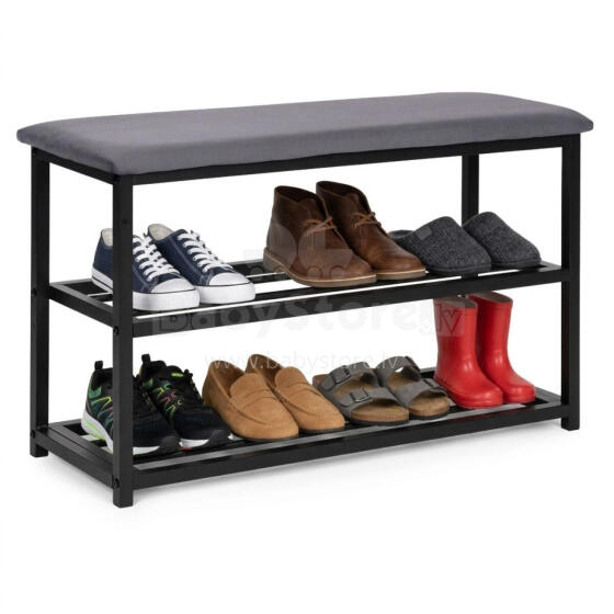 Apmuštas batų spintelės su sėdyne 80 cm, 2 lentynos, ModernHome