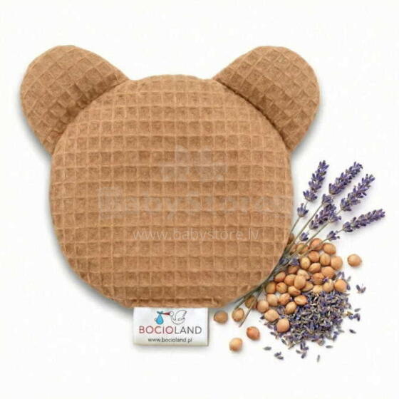 Bocialand Hot Water Bear Waffle Art.BL261 Šildanti pagalvė, pripildyta vyšnių kauliukų ir levandų