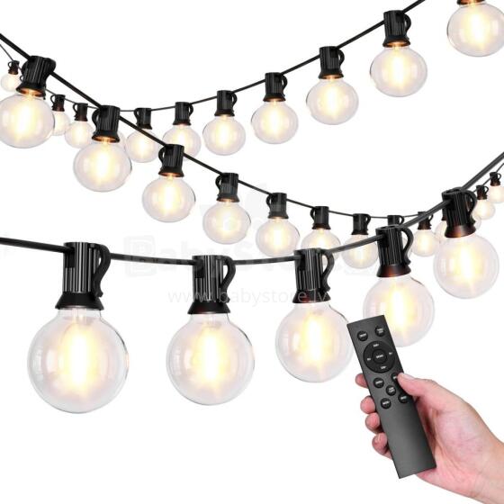 Girlanda ogrodowa šviesos grandinė 30x LED 20m 9 režimai lauko lempos 9W