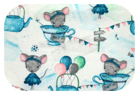 Pampers - 25462 - FLANELIO RAŠTAS - EGA - PELĖDA PUODELYJE - MĖLYNA/ROŽINĖ - dydis 70x80 cm