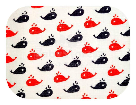 Pampers - 19652 - TETRA PRINT - EGA - WIELORYB - TAMSIAI MĖLYNA/RAUDONA - dydis 60x80 cm