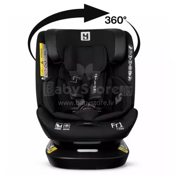 Aga Design Hamilton 360 I-Size Art.FR01 Diamond Black Vaikiška automobilinė kėdutė 0-36 kg