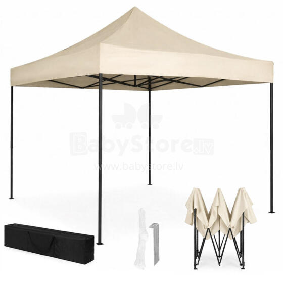 Automatinis išsiskleidžiantis sodo renginių paviljonas, palapinė, 3x3 m, smėlio spalvos, MultiGarden