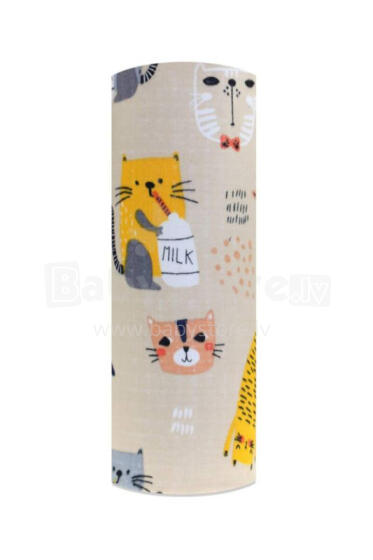 Sauskelnės - 25011- TETRA PRINT - EGA - KOCURY - BEIGE - dydis 70x80 cm