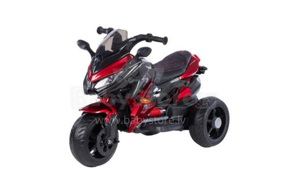 Akumuliatorinis motociklas - 12V - lakuotas - 5188 - EVA ratai - RAUDONAS