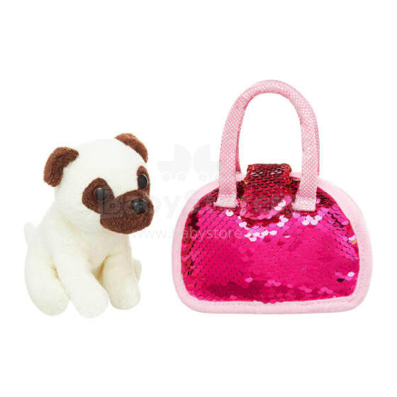 Pliušinis žaislas - 84385 / 43854 - ŠUNIUKAS su blizgučiais - dydis 11 cm