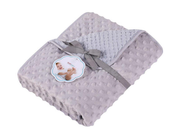Antklodė - 626 - MINKY/KORALAS - dydis 80x90 - PILKA