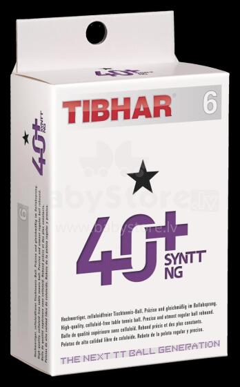 Stalo teniso kamuoliukai TIBHAR 40+ SYNTT * Balti 6 vnt.