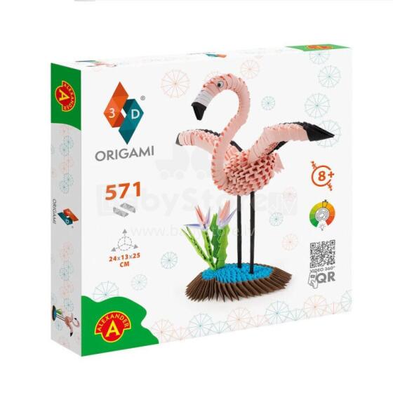Alexander Origami 3D Art.283347 Origami 3D konstruktorius - Flamingas