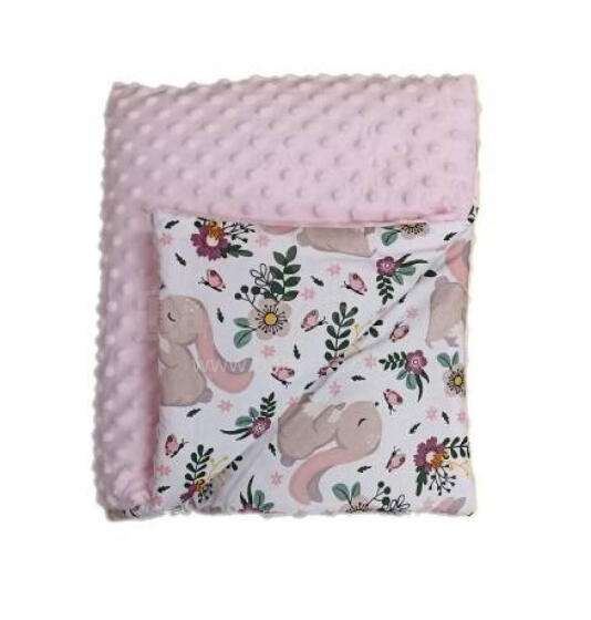 Antklodė - 664 - su užpildu - MINKY / MEDVILNĖ - dydis 75x90 - ROŽINĖ