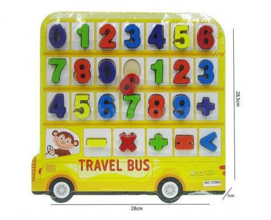 DREWNIATABLICA AUTOBUS Z CYFERKAMI