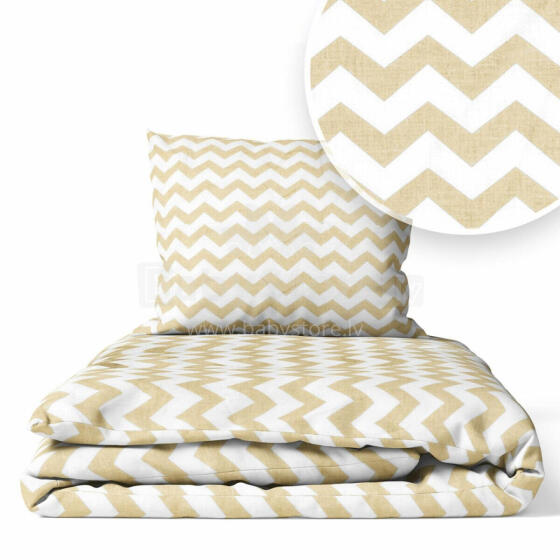 Užvalkalų komplektas - 2 vnt - 135x100, 40x60 - ZIGZAG - BEŽINIS