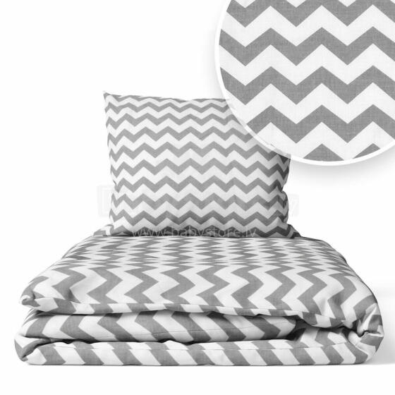 Užvalkalų komplektas - 2 vnt - 120x90, 40x60 - ZIGZAG - PILKA